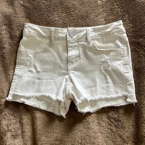 So Brand white Jean denim shorts size 10 girls distressed